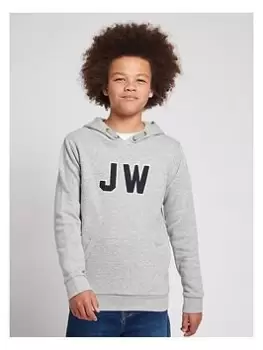 Jack Wills Boys Mainstone Collegiate Hoodie - Vintage Grey Heather, Grey, Size 15-16 Years