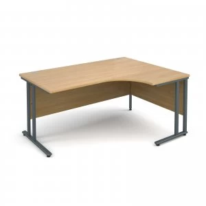 Maestro 25 GL Right Hand Ergonomic Desk 1600mm - Graphite cantilever f