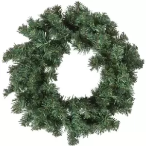 Homescapes - Plain Artificial Green Christmas Wreath, 18" - Green