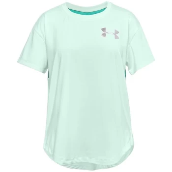 Under Armour Armour HeatGear Short Sleeve T Shirt Junior Girls - Green