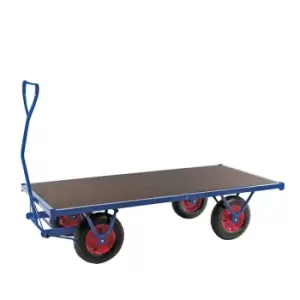 Heavy Duty Braked Turntable Truck With Mesh Sides