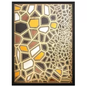 Premier Housewares Modello Fractured Paper Sculpture Wall Art - Black/Gold Finish