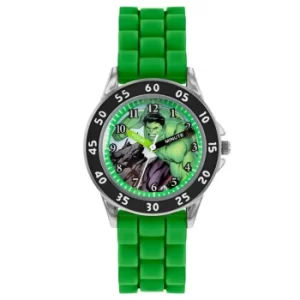 Disney Avengers Hulk Quartz Green Silicone Strap Boys Watch AVG9032