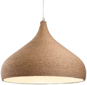 Coast 1 Light Dome Ceiling Pendant Brown Rope, E27