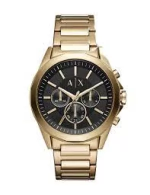 Armani Exchange Mens Chronograph Gold-Tone Stainless Steel Watch - Gold