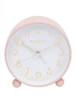 Blush Metal Alarm Clock With Gold Dial