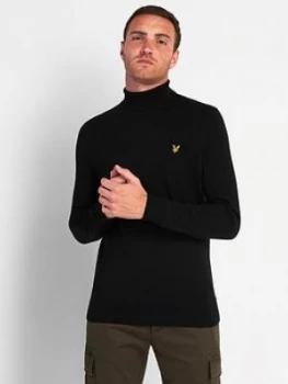 Lyle & Scott Roll Neck Jumper - Black Size M Men