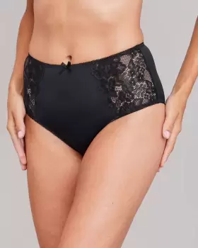 Cotton Traders Womens 2 Pack Lily Lace Briefs in Black