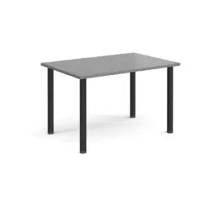 Rectangular Black radial leg meeting table 1200mm x 800mm - onyx grey