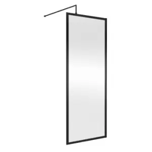 Hudson Reed Full Outer Frame Wetroom Screen 1950x800x8mm - Matt Black