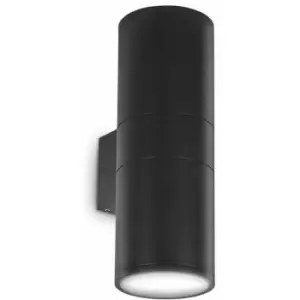 Gun Black wall light 2 bulbs