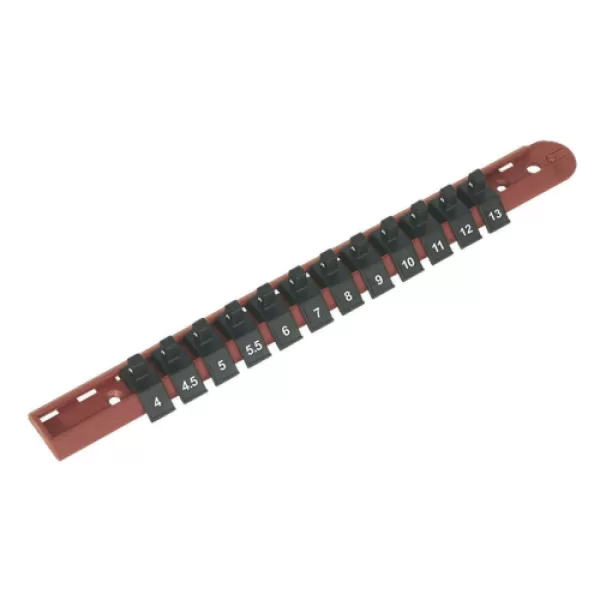 Genuine SEALEY AK1412 Socket Retaining Rail with 12 Clips 1/4Sq Drive