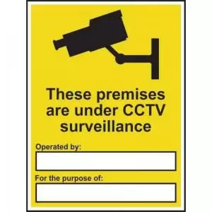 These Premises Are Under CCTV Surveillance&rsquo; Sign; Rigid 1mm