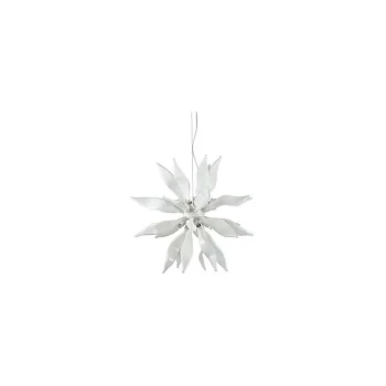 Ideal Lux Leaves - 8 Light Medium Ceiling Pendant White, G9