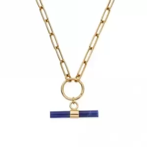 Gold Link Chain Sodalite T-Bar Necklace GNLC3385