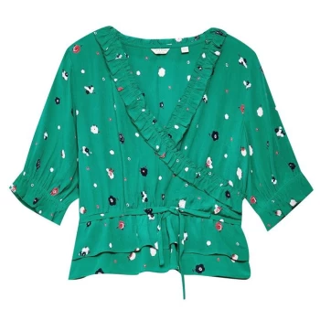 Jack Wills Bethy Wrap Top - Green