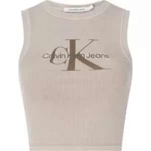 Calvin Klein Jeans Mineral Dye Rib Tank Top - Brown