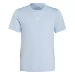 adidas Running AEROREADY 3-Stripes T-Shirt Kids - Dawn Blue / Reflective Silver