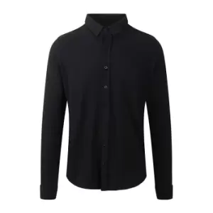 AWDis So Denim Mens Oscar Knitted Long Sleeve Shirt (XXL) (Black)