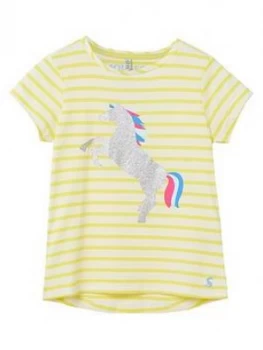 Joules Girls Pixie Unicorn T-Shirt - Yellow, Size Age: 4 Years, Women