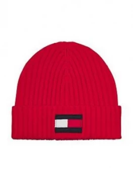 Tommy Hilfiger Kids Large Flag Beanie - Red