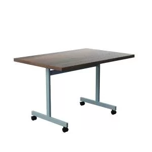 Jemini Rectangular Tilting Table 1200x800x720mm Dark WalnutSilver