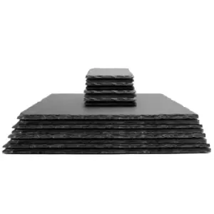 Natural Slate Placemats & Coasters - 16pc M&amp;W