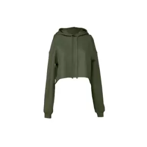 Bella + Canvas Ladies Cropped Hoodie (S) (Military Green)