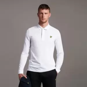 Mens Long Sleeve Polo Shirt - White - L