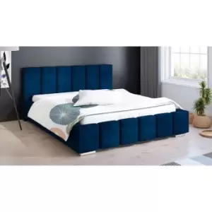 Envisage Trade - Lemela Upholstered Beds - Plush Velvet, King Size Frame, Blue - Blue