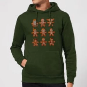 Star Wars Gingerbread Characters Christmas Hoodie - Forest Green - S