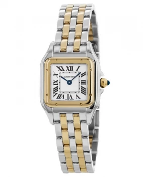 Cartier Panthere de Cartier Small Yellow Gold & Stainless Steel Silver Dial Womens Watch W2PN0006 W2PN0006