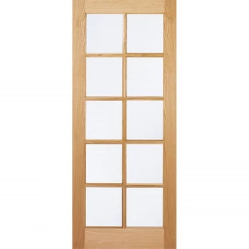 SA Internal Glazed Unfinished Oak 10 Lite Door - 686 x 1981mm