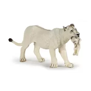 Papo Wild Animal Kingdom White Lioness with Cub Toy Figure, 3...