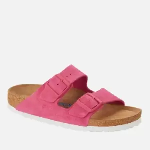 Birkenstock Womens Arizona Slim Fit Sfb Suede Double Strap Sandals - Fuchsia Tulip - EU 37/UK 4.5