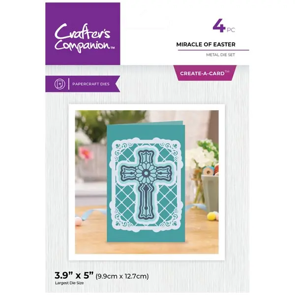 Crafter's Companion Create-A-Card Die Set Easter Collection Miracle of Easter Cross Set of 4