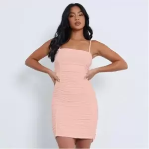 I Saw It First Petite Ruched Double Layer Slinky Mini Dress - Pink