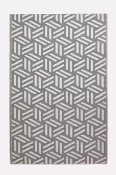 Luna Geometric White & Grey Outdoor Rug