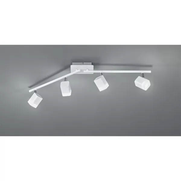 Roubaix Modern 4 Light Ceiling Spotlight Bar White Matt 3000K