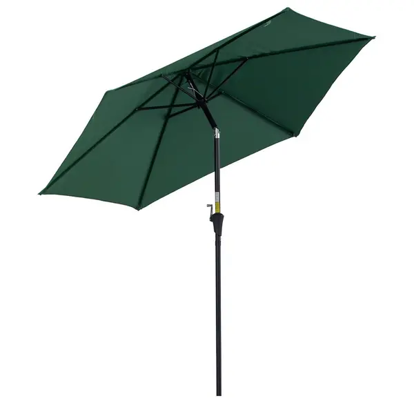 Outsunny Patio Umbrella Parasol Sun Shade Garden Aluminium2.6M Green