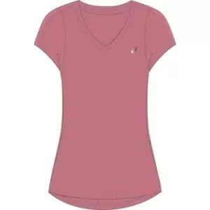 Asics Womens V Neck SS Running Top - Pink