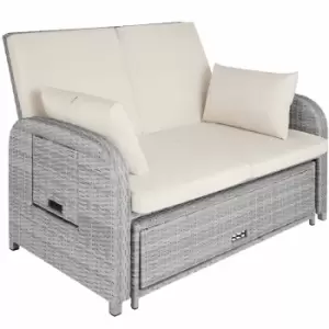 Tectake Rattan Sofa Crete Grey