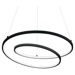 Ideal Lux LED Decorative Swirl Integrated Pendant Light Black, 3000K