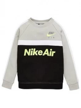 Nike Sportswear Air Younger Boys Crew Neck Sweat - Grey, Size 4-5 Years