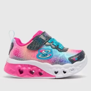 SKECHERS Multi Flutter Heart Lights Girls Toddler Trainers