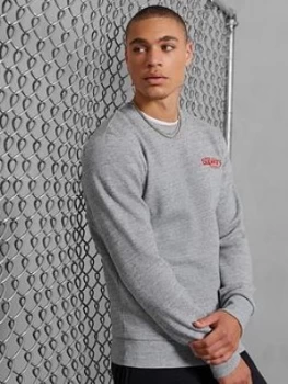 Superdry Core Logo Athletics Crew Sweatshirt, Light Grey, Size 3XL, Men