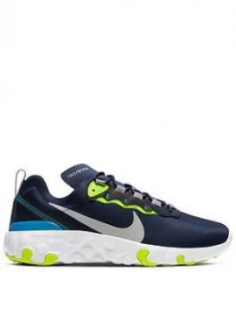 Nike Renew Element 55 Junior Trainer - Navy Yellow, Navy/Yellow, Size 4