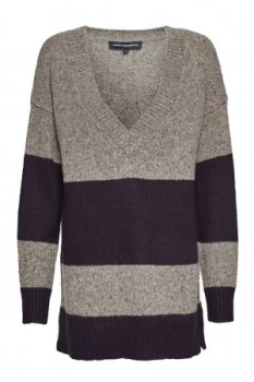 French Connection Alice Nep Knits Stripe Jumper Grey