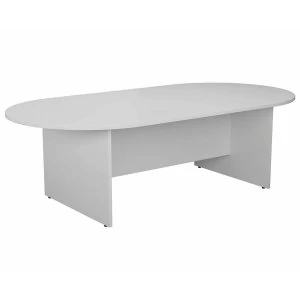 TC Office Long D-End Boardroom Table 2400mm, White