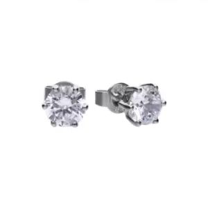 Diamonfire Silver White Zirconia Solitaire Earrings E5581